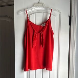 Loft Outlet Tie Front Orange Flowy Blouse